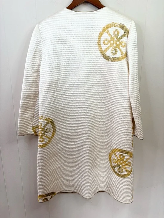 Mary McFadden silk jacket 1980s collection silk mid length size 14 vintage - Picture 4 of 6